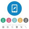 Mobile usb connection flat round icons