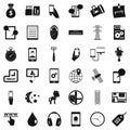 Mobile use icons set, simple style Royalty Free Stock Photo