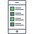 Mobile user interface development icon flat vector