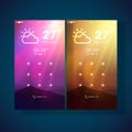 Mobile User Interface Screens with Weather feature. Royalty Free Stock Photo