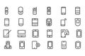 Mobile Vector Line Icons 1 Royalty Free Stock Photo