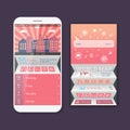 Mobile vector user ui kit form interface. For web page, site bar, art flat icon, device design theme, modern menu app Royalty Free Stock Photo
