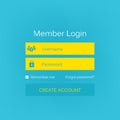 Mobile vector user ui kit form interface. For web page, site bar, art flat icon, device design theme, modern menu app Royalty Free Stock Photo