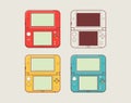 Mobile video console vector illustration. Video game console portable. Creative switch console