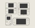 Mobile video console vector illustration. Video game console portable. Creative switch console Royalty Free Stock Photo