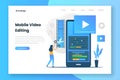 Mobile video editing landing page template Royalty Free Stock Photo