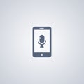 Mobile voice recorder, vector best flat icon