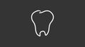 Tooth Icon. Vector isolated editable black and white illustration Royalty Free Stock Photo
