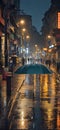 Mobile wallpaper Umbrella Stands Tall On a Street Rainy Night wallpaper for iphone vertical picture Royalty Free Stock Photo