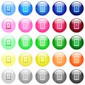 Mobile warning icons in color glossy buttons Royalty Free Stock Photo