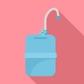 Mobile water tank tap icon, flat style