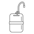 Mobile water tank tap icon, outline style