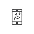 Mobile weather app outline icon