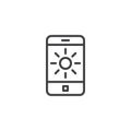 Mobile weather app outline icon