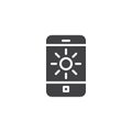 Mobile weather app vector icon