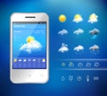 Mobile weather application vector design illustration Royalty Free Stock Photo