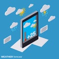 Mobile weather forecast vector illustration