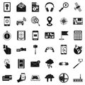 Mobile widget icons set, simple style Royalty Free Stock Photo