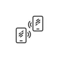 Mobile wireless sync line icon