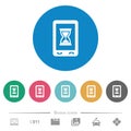 Mobile working flat round icons Royalty Free Stock Photo