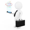 Mobile World Business Concept. Businessman with Mobile Phone Pro