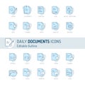 Document icon, Thin line icons, Assessment, Contract, legal, Corporate Business Agreement Publication Education Document col Royalty Free Stock Photo