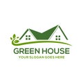 Mobilegreen house vector logo illustration, perfect, good for mascot, nature logo buildings, flat color style with and green Royalty Free Stock Photo