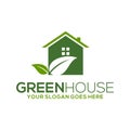 Mobilegreen house vector logo illustration, perfect, good for mascot, nature logo buildings, flat color style with and green Royalty Free Stock Photo