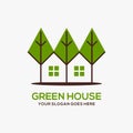 Mobilegreen house vector logo illustration perfect good for nature logo buildings flat color style with green and brown Royalty Free Stock Photo