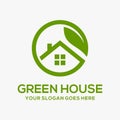 Mobilegreen house vector logo illustration perfect good for nature logo buildings flat color style with and green Royalty Free Stock Photo