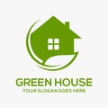 Mobilegreen house vector logo illustration perfect good for nature logo buildings flat color style with and green Royalty Free Stock Photo