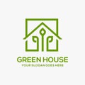 Mobilegreen house vector logo illustration perfect good for nature logo buildings flat color style with and green Royalty Free Stock Photo