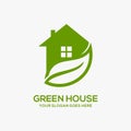 Mobilegreen house vector logo illustration perfect good for nature logo buildings flat color style with and green Royalty Free Stock Photo
