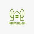 Mobilegreen house vector logo illustration perfect good for nature logo buildings flat color style with and green Royalty Free Stock Photo