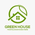 Mobilegreen house vector logo illustration perfect good for nature logo buildings flat color style with and green Royalty Free Stock Photo