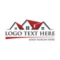 Mobilereal estate logo template perfect good for roofing and interiors logo building and interiors style with black and red