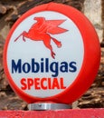 Mobilgas gas pump sign Royalty Free Stock Photo