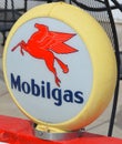 Mobilgas gas pump sign Royalty Free Stock Photo