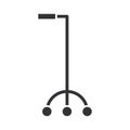 Mobility aid device for physically disabled, world disability day, silhouette icon design