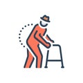 Color illustration icon for Mobility, motility and handicapped