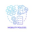 Mobility policies blue gradient concept icon Royalty Free Stock Photo