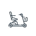 mobility scooter icon vector from supermarket concept. Thin line illustration of mobility scooter editable stroke. mobility