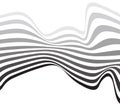 Mobious optical art wave vector background black and white Royalty Free Stock Photo