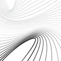 Mobious optical art wave vector background black and white