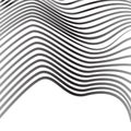 Mobious optical art wave vector background black and white Royalty Free Stock Photo