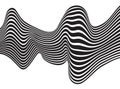 Mobious optical art wave vector background black and white Royalty Free Stock Photo