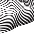 Mobious optical art wave vector background black and white