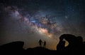 Mobius Arch in Alabama Hills under the Milky Way Royalty Free Stock Photo