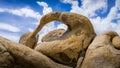 Mobius Arch in Alabama Hills, California. Royalty Free Stock Photo