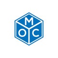 MOC letter logo design on black background. MOC creative initials letter logo concept. MOC letter design